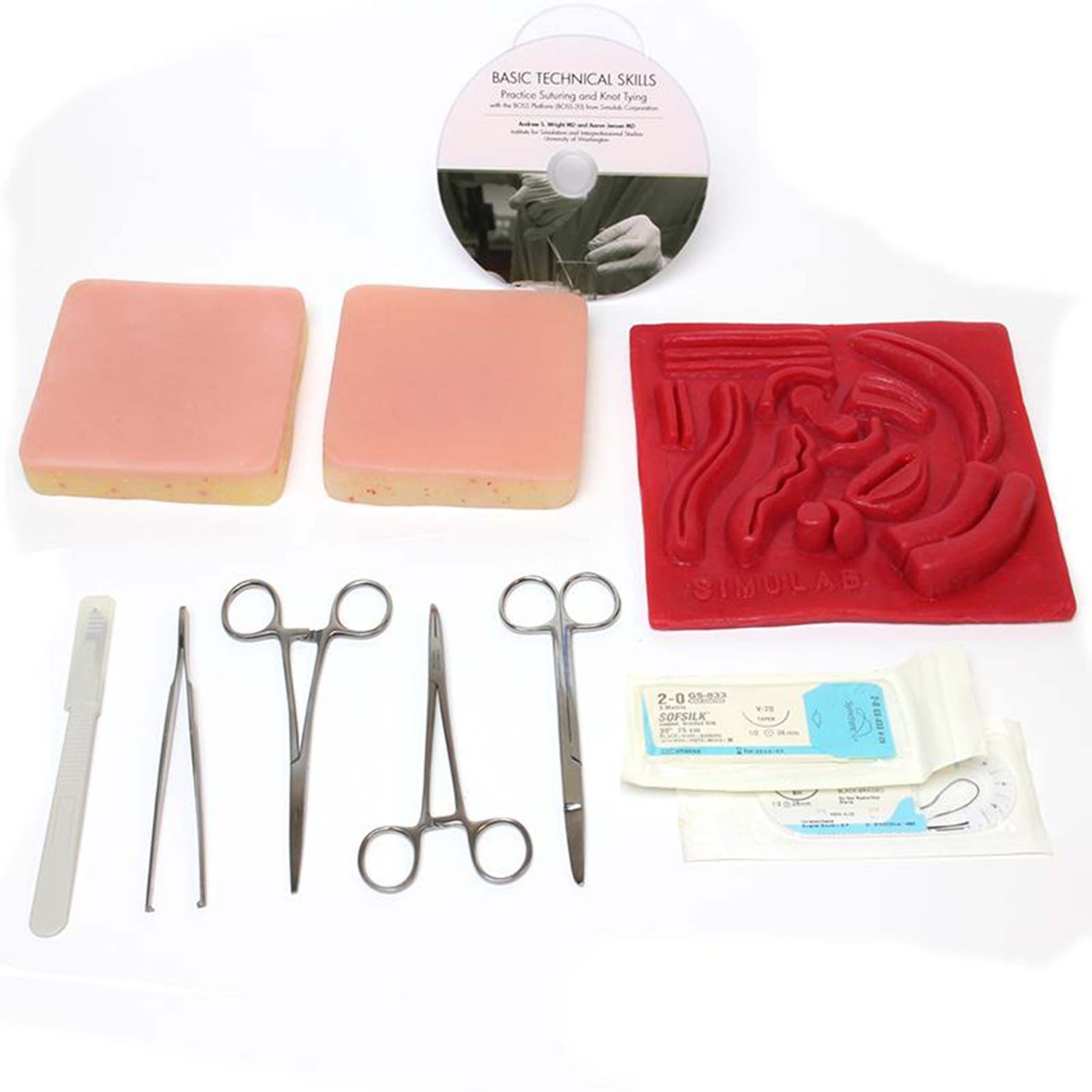 Surgical Suture Practice Kit For Medical Training, Suturing Pad With Tool  Set